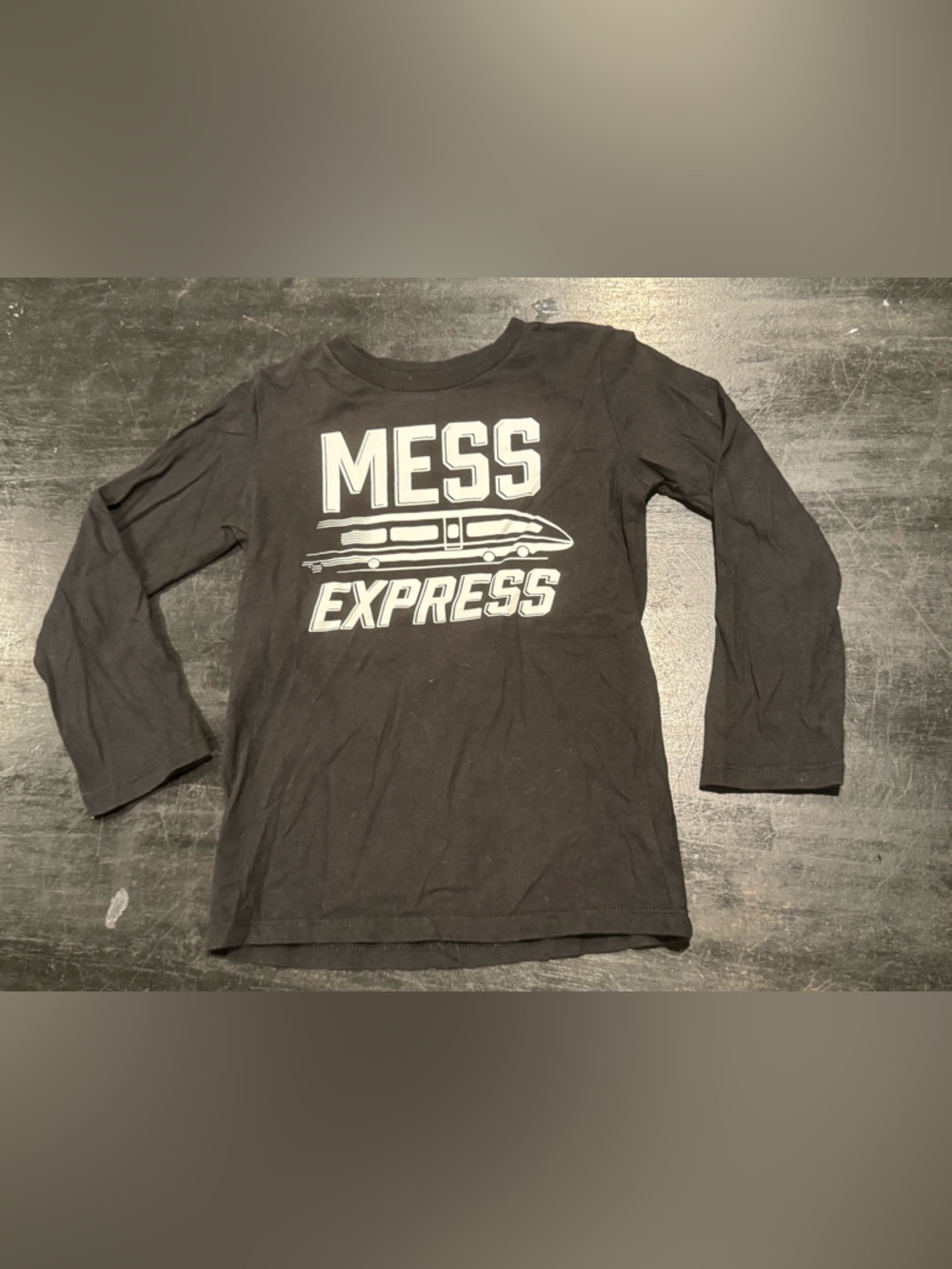 4/$15 Children’s Place MESS EXPRESS Black Graphic Long-Sleeve Shirt 5T